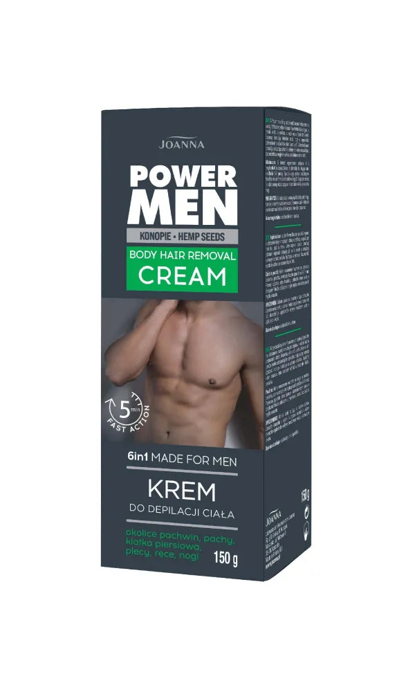 JOANNA Power Men Kūno Plaukų Šalinimo Kremas 6in1 150g - Kosmetika