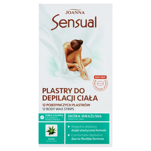 Joanna Sensual Body Wax Strips Aloe 1 pakelis (12 vnt.) - Kosmetika