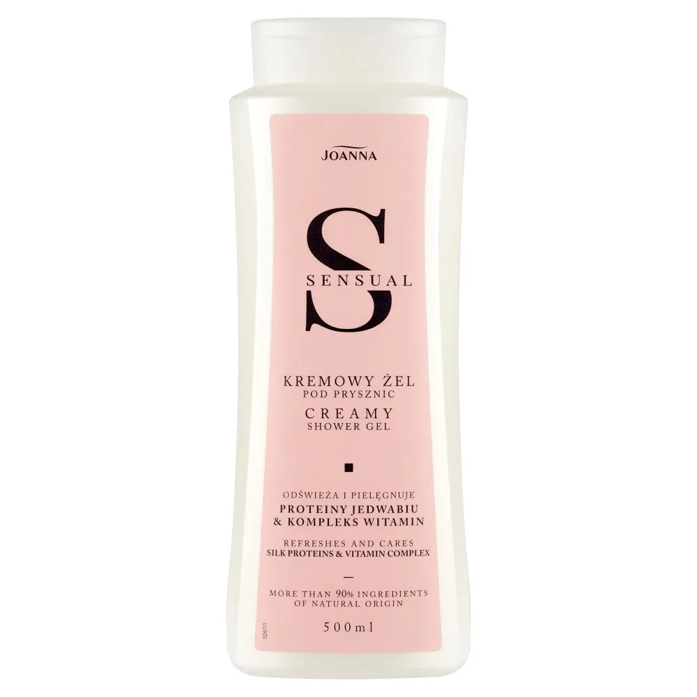 JOANNA Sensual Creamy Shower Gel Šilko baltymai ir vitaminų kompleksas 500ml - Kosmetika