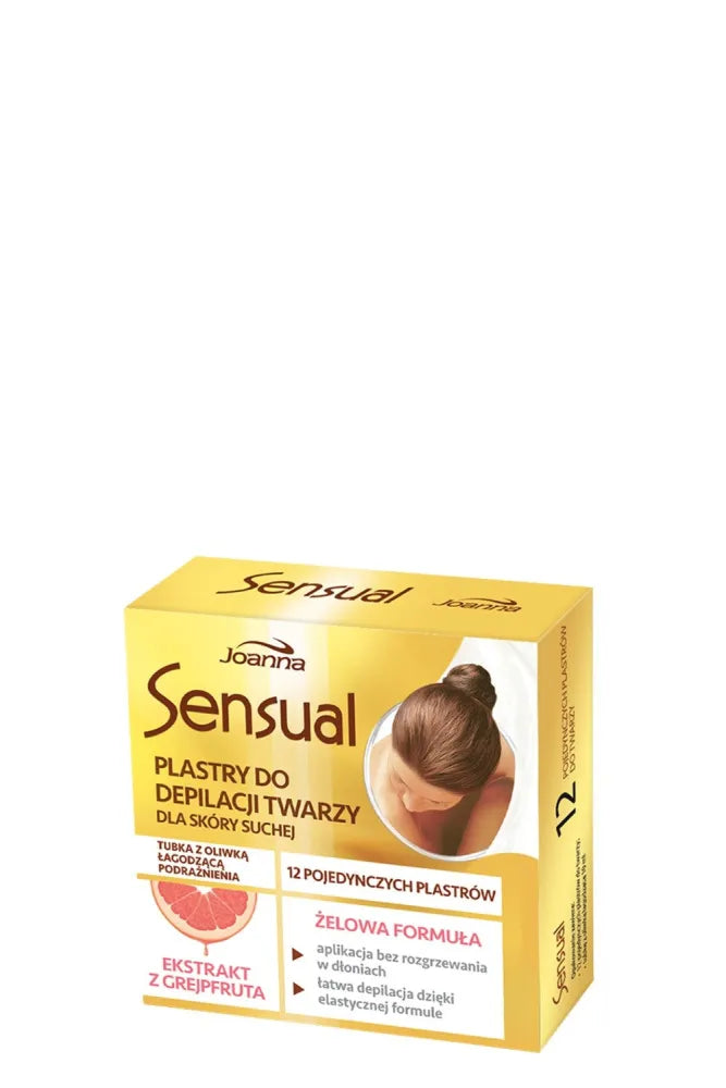 Joanna Sensual Face Depilatory Patches Grapefruit - sausai odai 1 pakuotė - 12 vnt. - Kosmetika
