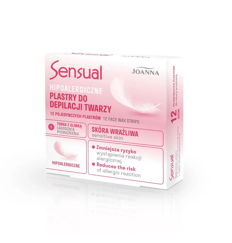 Joanna Sensual Face Depilatory Plasters hipoalerginės 1 pakuotė - 12 vnt. - Kosmetika