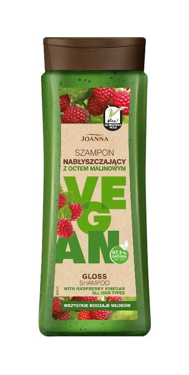 Joanna Vegan Blizgantis šampūnas su aviečių actu visų tipų plaukams 300ml - Kosmetika
