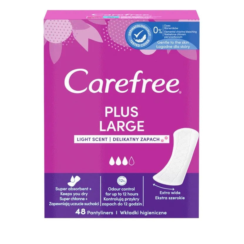 JOHNSON CAREFREE Plus Dideli Lengvai Kvepiantys Higieniniai Padas su subtiliu kvapu 48 vnt. - Kosmetika