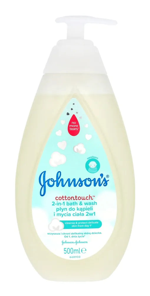 Johnson’s Baby Cotton Touch 2-in-1 vonios ir kūno prausiklis vaikams 500ml - Kosmetika