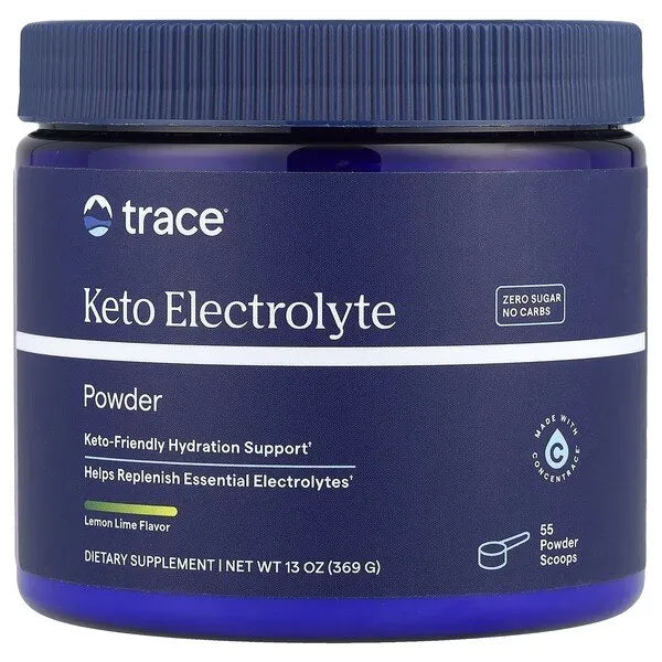 Keto Electrolyte Powder Lemon Lime - 330g - Trace Minerals - Papildai