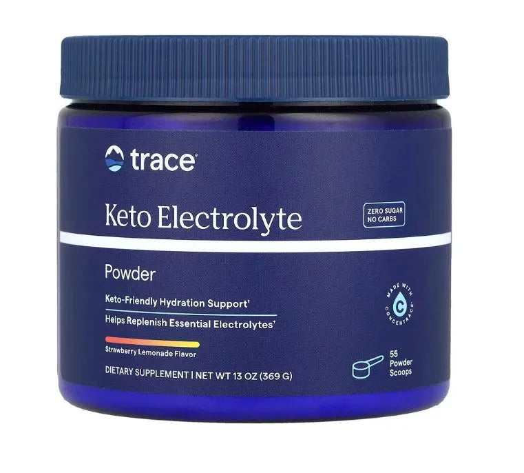 Keto Electrolyte Powder Strawberry Lemonade - 369g - Trace Minerals - Papildai