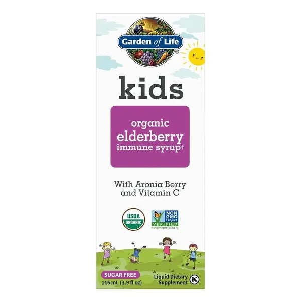 Kids Elderberry Immune Syrup - 116 ml - Garden of Life - Papildai
