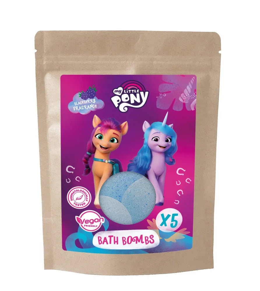 KIDS My Little Pony dažymo vonios kamuoliukai juodųjų serbentų aviečių 5 x 50g - Kosmetika