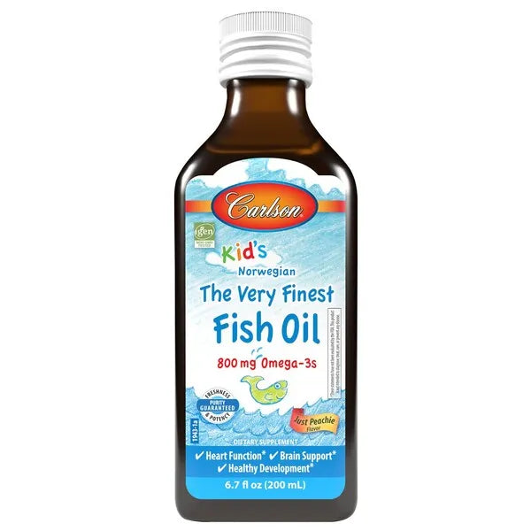 Kid’s The Very Finest Fish Oil 800mg Just Peachie - 200 ml. - Carlson Labs - Papildai