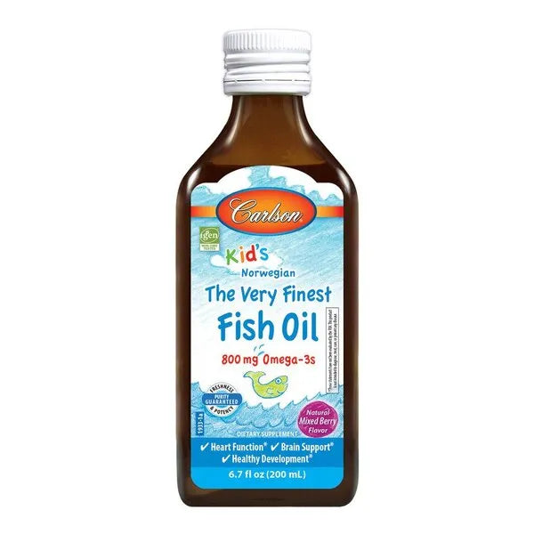 Kid’s The Very Finest Fish Oil 800mg Natural Mixed Berry - 200 ml. - Carlson Labs - Papildai