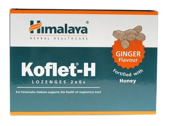 Koflet-H Ginger - 12 lozenges - Himalaya - Papildai
