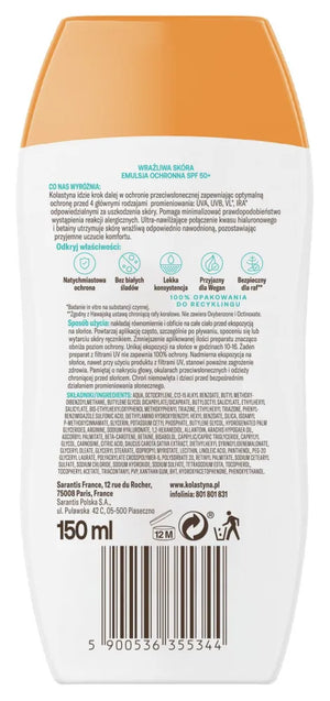 KOLASTYNA Sensitive skin protective emulsion SPF50+ 150 ml - Kosmetika