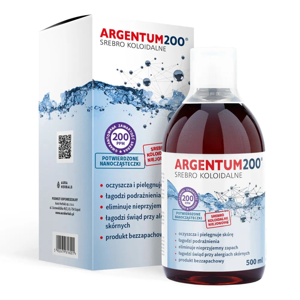 Koloidinis sidabras 200 ppm tonikas 500 ml - AURA HERBALS - Kosmetika