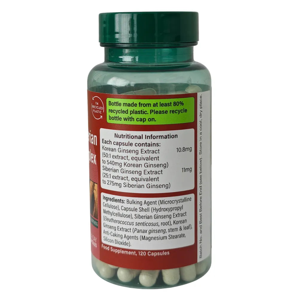 Korean & Siberian Ginseng Complex - 120 vcaps - Holland Barrett - Papildai