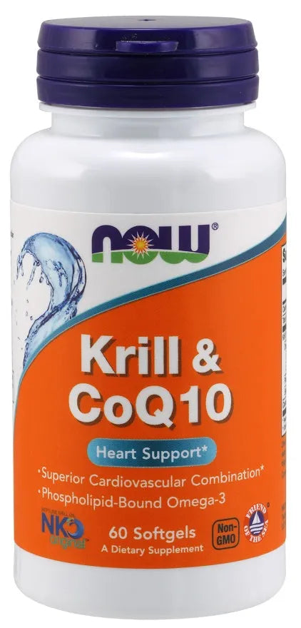 Krill & CoQ10 - 60 softgels - NOW Foods - Papildai