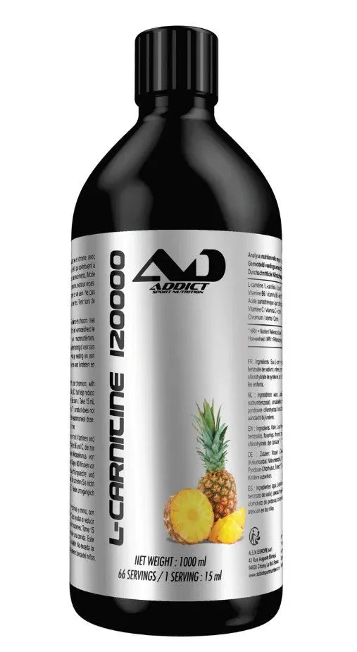 L-Carnitine 120000 Tropical Pineapple - 1000 ml - Addict Sport Nutrition - Sporto papildai