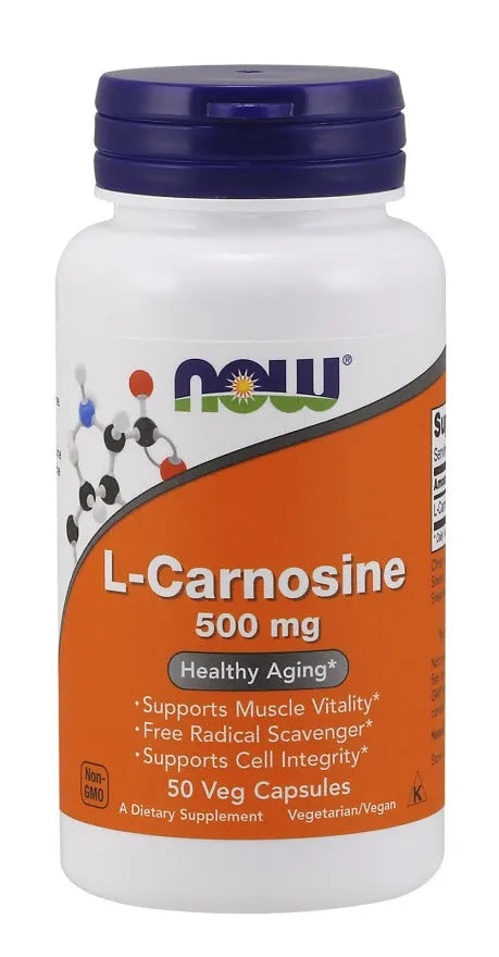 L-Carnosine 500mg - 50 vcaps - NOW Foods - Papildai