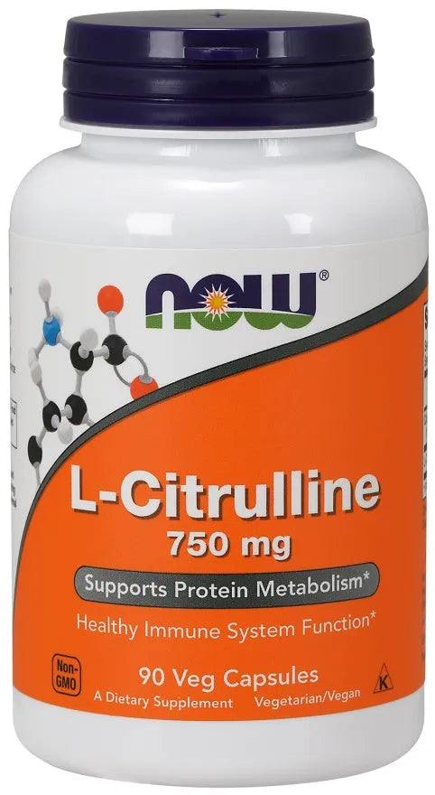 L-Citrulline 750mg - 90 vcaps - NOW Foods - Papildai