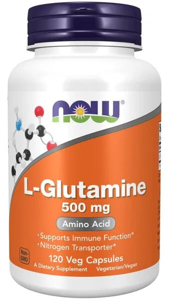 L-Glutamine 500mg - 120 vcaps - NOW Foods - Papildai