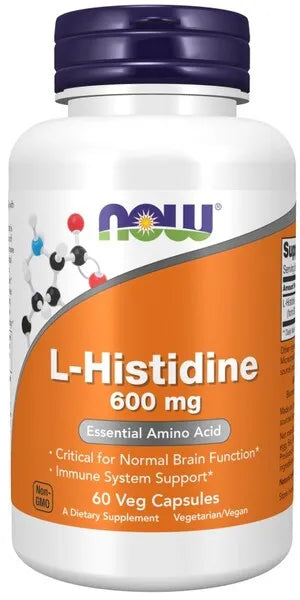 L-Histidine 600mg - 60 vcaps - NOW Foods - Papildai