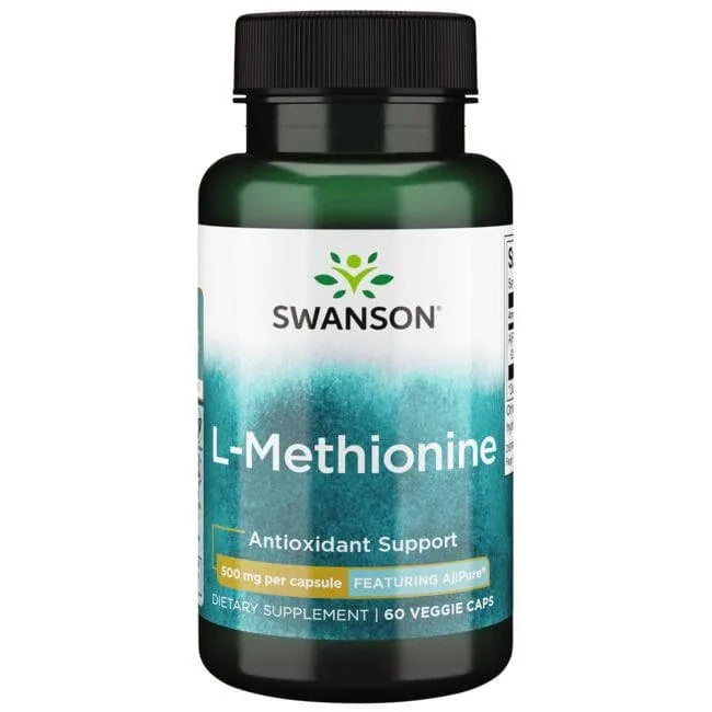 L-Methionine - 500 gr - N60 - L-Metioninas su AjiPure - Swanson - Papildai