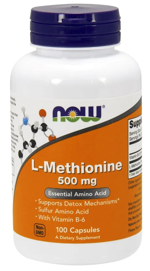 L-Methionine 500mg - 100 caps - NOW Foods - Papildai