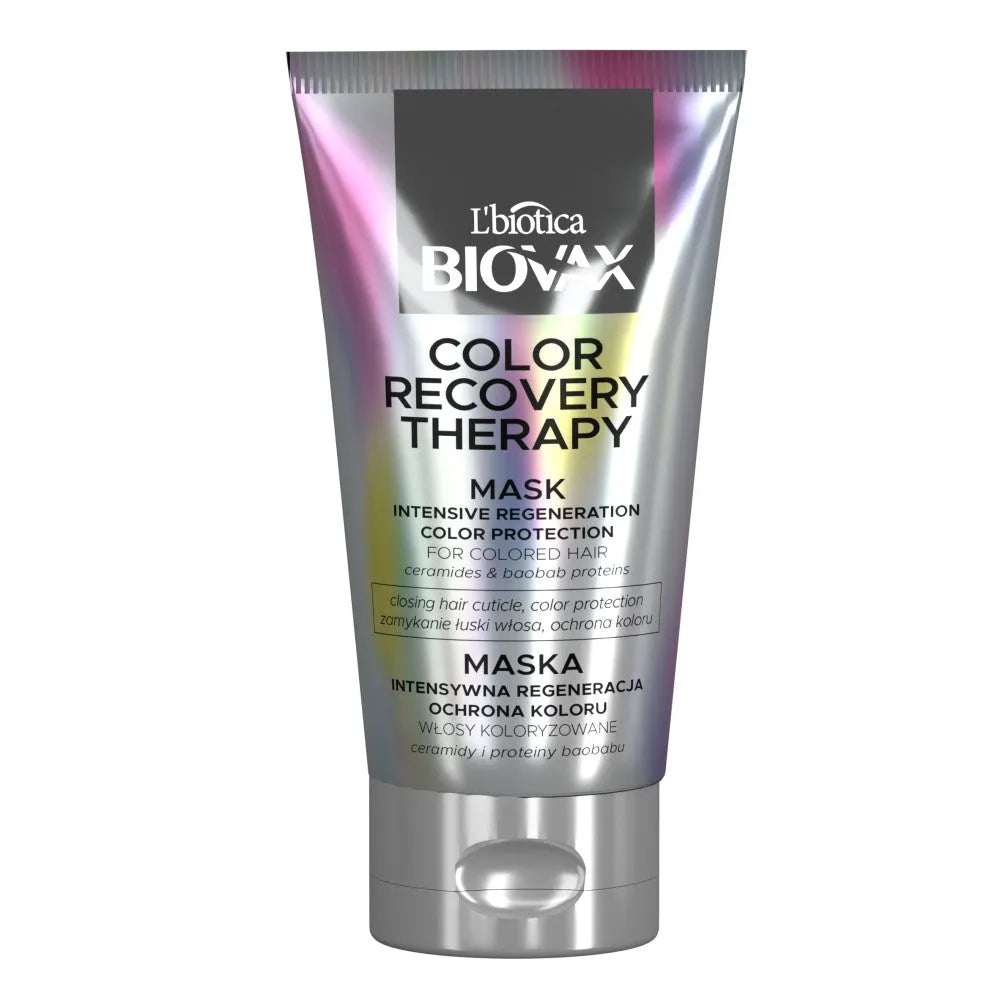 L’BIOTICA Biovax Color Recovery Therapy Mask dažytiems plaukams - Intensyvi regeneracija ir spalvos apsauga 150ml