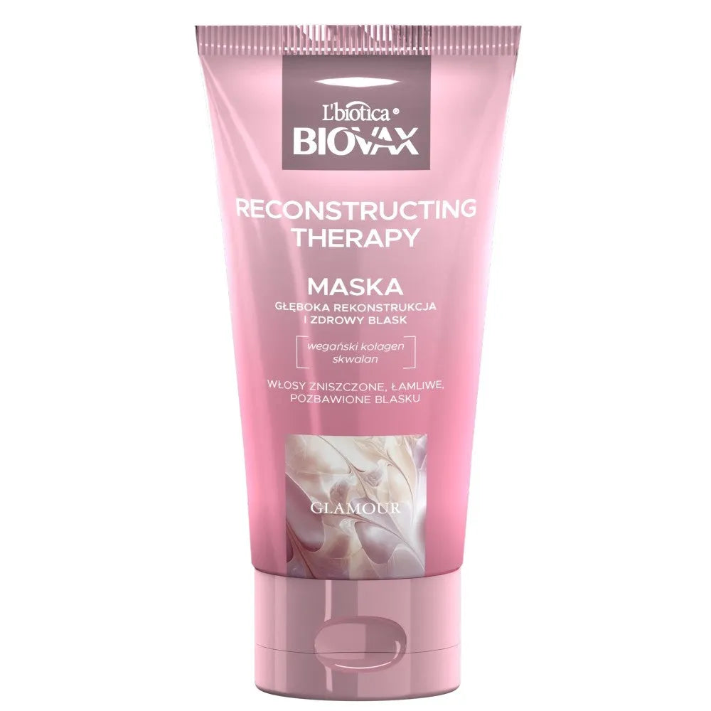 L’BIOTICA Biovax Glamour rekonstrukcinė terapijos kaukė - pažeistiems trapiems ir nuobodiems plaukams 150ml - Kosmetika