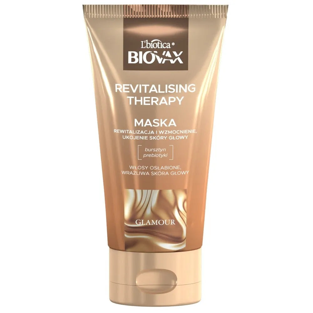 L’BIOTICA Biovax Glamour Revitalizuojanti terapinė kaukė - silpniems plaukams ir jautriai galvos odai 150ml - Kosmetika
