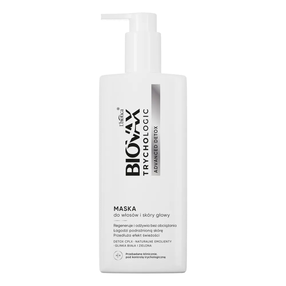 L`BIOTICA Biovax Trichologinė plaukų ir galvos odos kaukė Išplėstinė detoksikacija 200 ml - Kosmetika