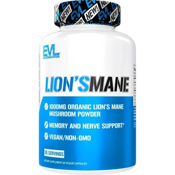 Lion’s Mane Capsules - 60 vcaps - EVLution Nutrition - Sporto papildai