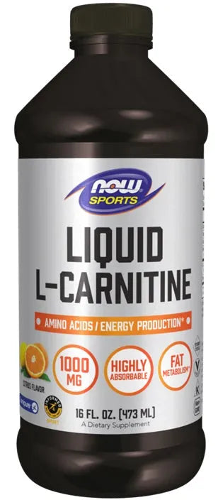 Liquid L-Carnitine 1000mg Citrus - 473 ml - NOW Foods - Papildai