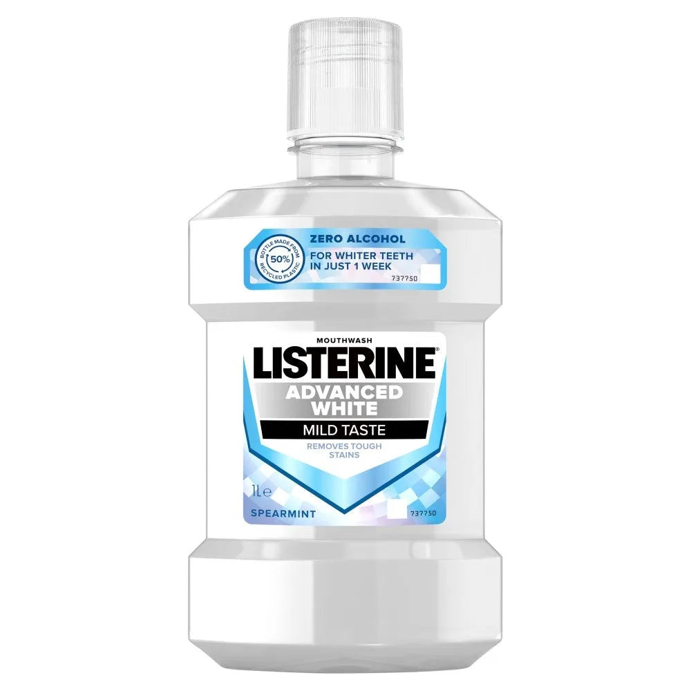 Listerine Advanced White Mouthwash - Švelnus skonis 1L - Kosmetika