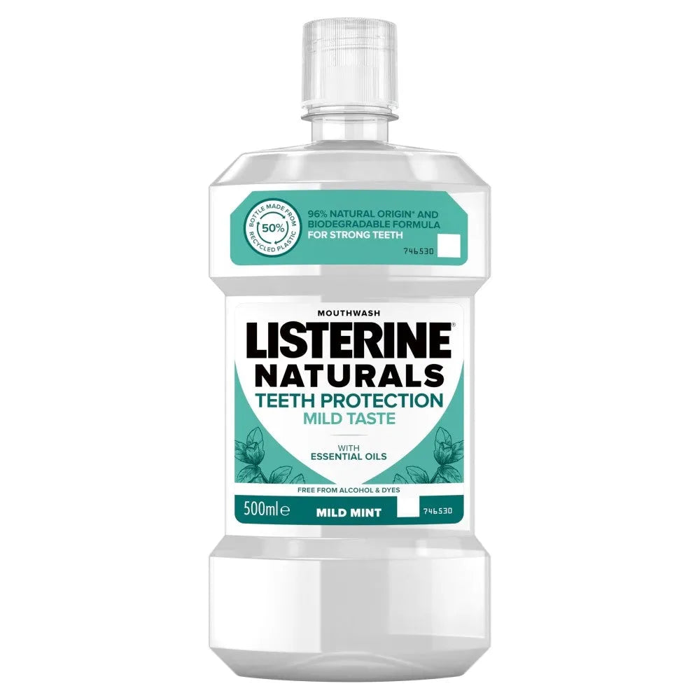 Listerine Naturals Mouthwash Tooth Protection - Švelnus Mėtos 500ml - Kosmetika
