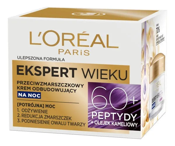 Loreal Age Expert 60+ Naktinis Atstatomasis Kremas 50ml - Kosmetika