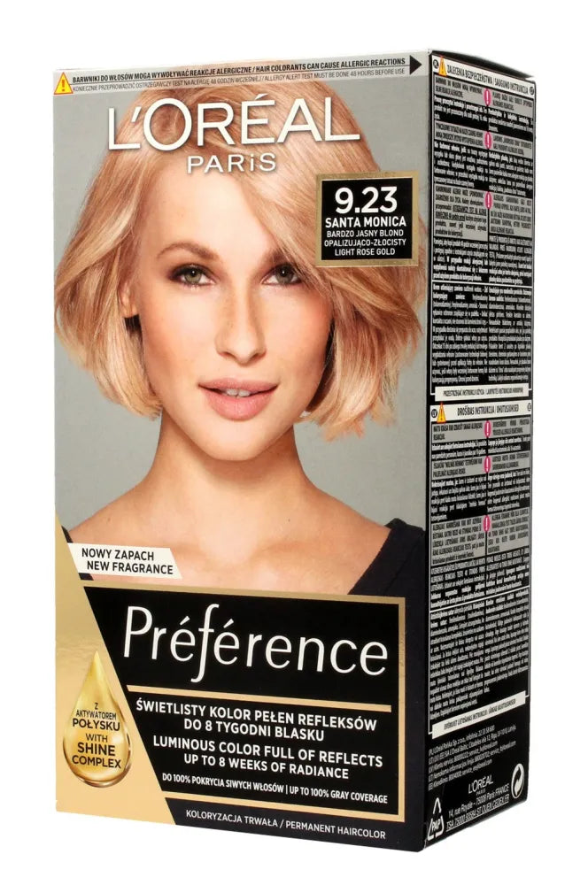 Loreal Hair Color Recital Preference 9.23 Labai šviesi blondinė opalescentinė auksinė 1op - Kosmetika