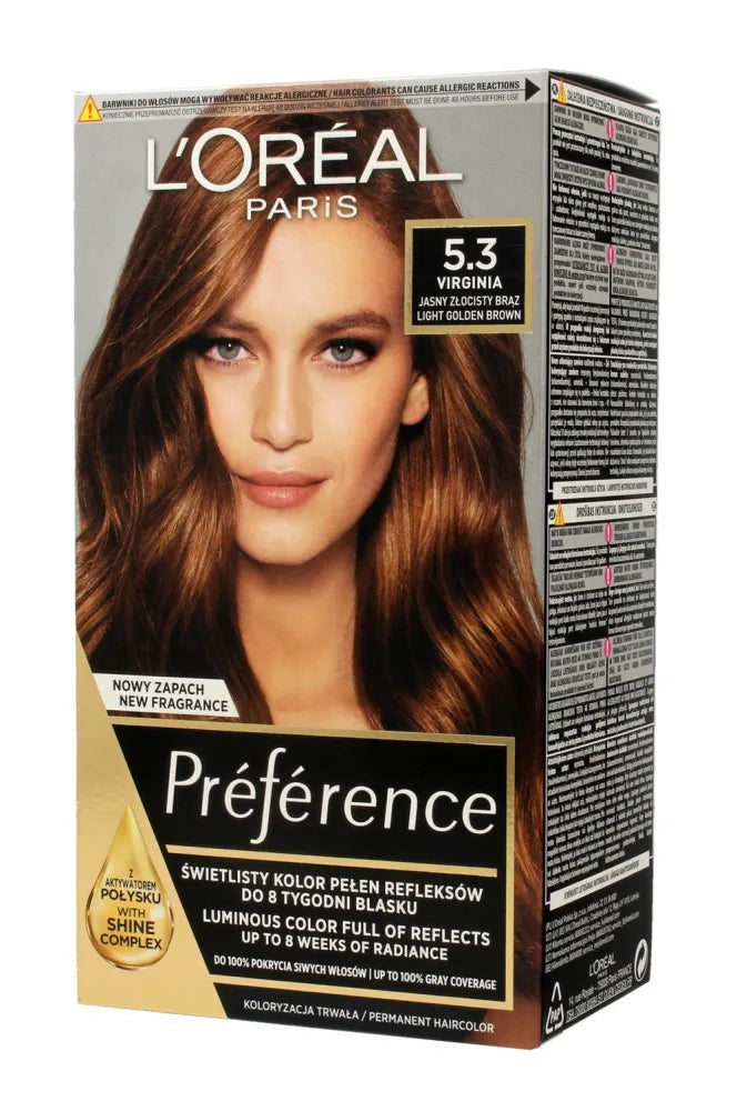 Loreal Hair Color Recital Preference G 5.3 Šviesiai auksinė ruda - Kosmetika