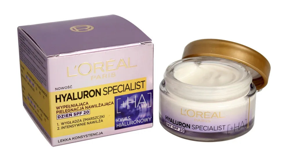 Loreal Hyaluron Specialist Drėkinamasis Kremas Lygiems Raukšlėms SPF20 Dienai 50ml - Kosmetika