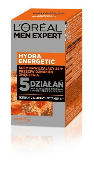 Loreal Men Expert Hydra Energetic Drėkinamasis Kremas prieš nuovargio požymius 25+ 50ml - Kosmetika