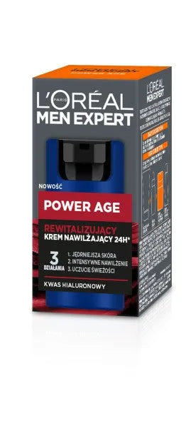 Loreal Men Expert Power Age Revitalizuojantis Drėkinamasis Kremas 24H vyrams 50ml - Kosmetika
