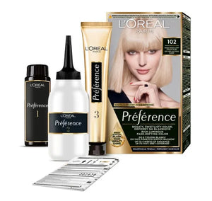 LOREAL Preference plaukų dažai Nr. 102 - labai šviesi perlų blondinė 1op. - Kosmetika