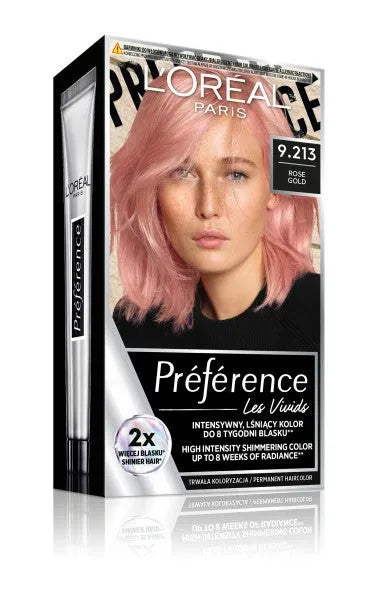LOREAL PREFERENCE VIVIDS 9.213 Rožinis auksas - Kosmetika
