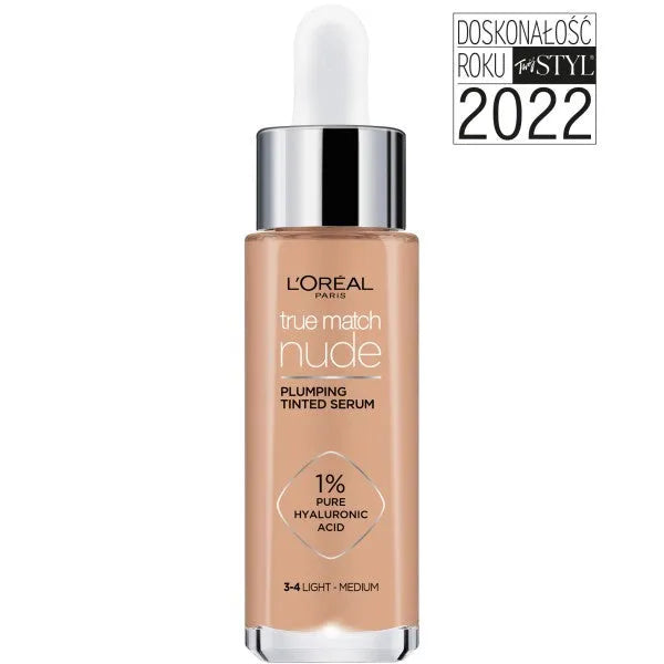 LOREAL True Match Nude Serum skirtas tolygiai išlyginti odos spalvą nr. 3-4 Light-Medium 30ml - Kosmetika