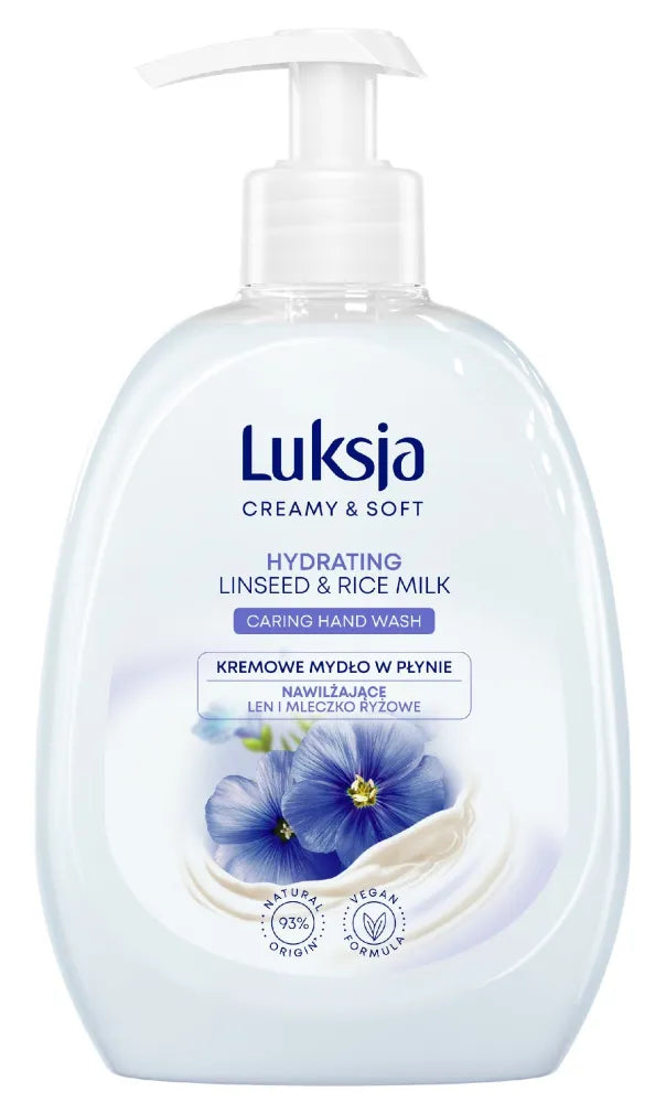 Luksja Creamy & Soft Drėkinantis Kremas Skystas Muilas Linas ir Ryžių Pienas 500ml - Kosmetika