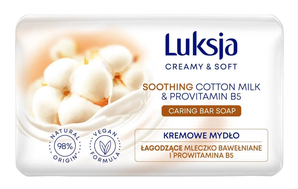 Luksja Creamy & Soft Soothing Bar Soap Medvilnės Pienas Provitaminas B5 90g - Kosmetika