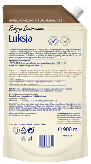 LUKSJA Hot Chocolate Liquid Soap - 900 ml refill - Kosmetika