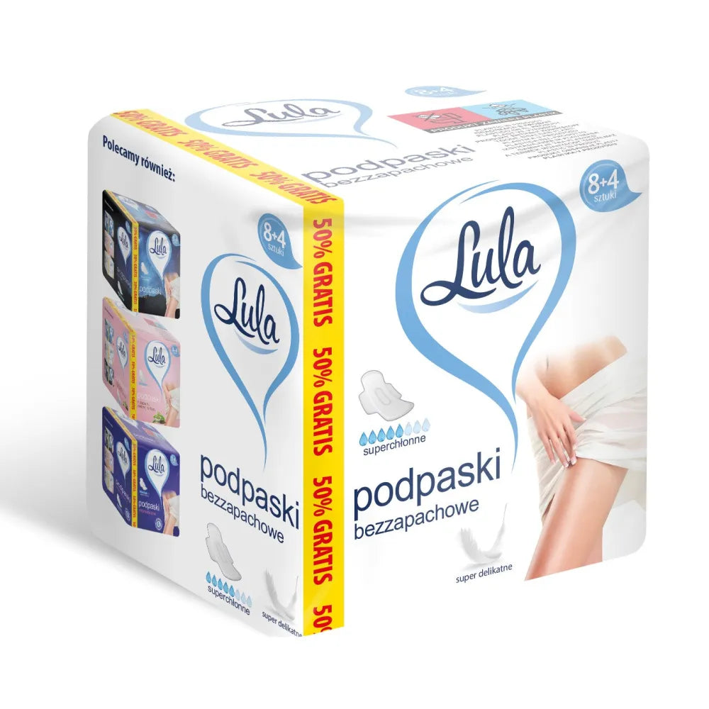 LULA Higieniniai įklotai - super švelnios 1 pakuotė - 12 vnt. (8 + 4 nemokamai) - Kosmetika