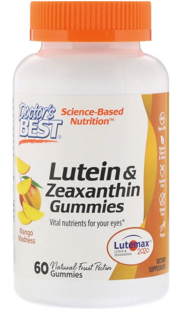 Lutein & Zeaxanthin Mango Madness - 60 gummies - Doctor’s Best - Papildai