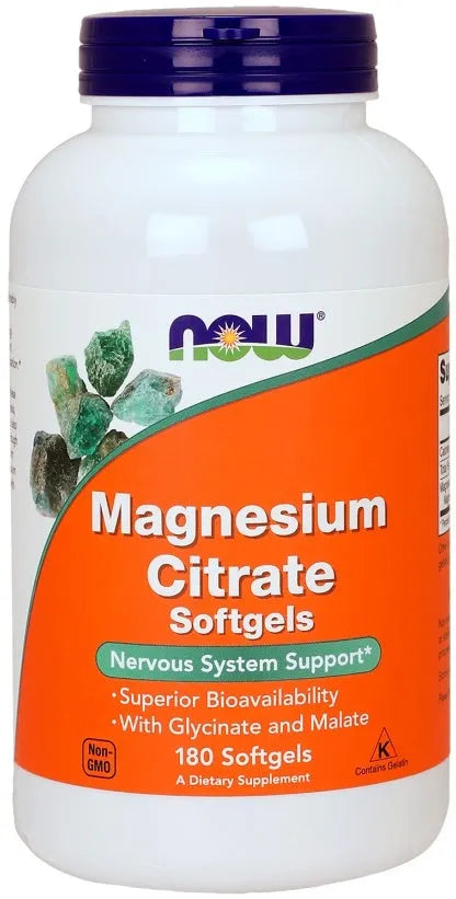 Magnesium Citrate Softgels - 180 - NOW Foods - Papildai