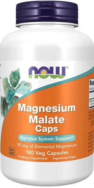 Magnesium Malate Caps - 180 vcaps - NOW Foods - Papildai